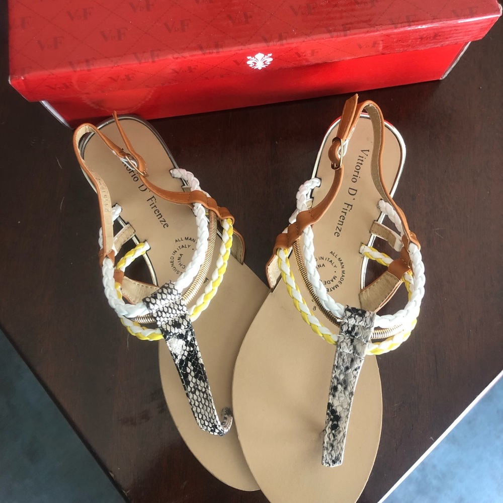 Snake skin print Sandals, size 8